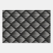 白黒のモダン抽象芸術線パターン ラッピングペーパーシート (正面2)