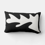 白黒のモダン抽象芸術 ランバークッション (裏面)