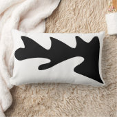 白黒のモダン抽象芸術 ランバークッション (ブランケット)