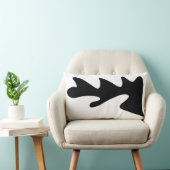 白黒のモダン抽象芸術 ランバークッション (椅子)