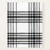 白黒のモダン格子状プランナーと開催者 プランナー手帳 (裏面)