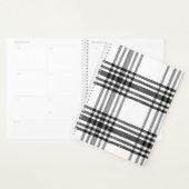 白黒のモダン格子状プランナーと開催者 プランナー手帳 (ディスプレー)