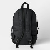 白黒のモダン正方形 プリントバックパック (裏面)