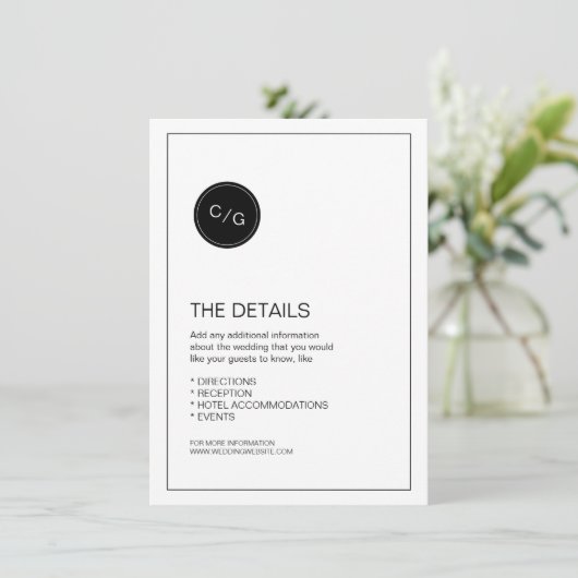 白黒のモダン詳細 エンクロージャーカード (スタンド正面)