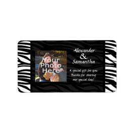 白黒のモダン贈結婚り物または好意ラベル ラベル