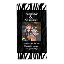 白黒のモダン贈結婚り物または好意ラベル ラベル