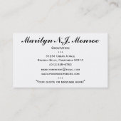 白黒のモノグラムのシェブロンパターン 名刺 (裏面)