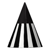 白黒のモノグラムストライプレフェリーパーティー帽子 パーティーハット (裏面)