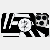 白黒のモノグラムストライプ名 Case-Mate iPhoneケース (裏面 (横))