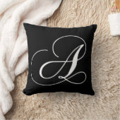 白黒のモノグラムデザイナーモノグラムのな枕 クッション (ブランケット)