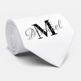 白黒のモノグラムネクタイ ネクタイ