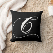 白黒のモノグラムCデザイナーモノグラムのな枕 クッション (ブランケット)