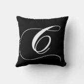 白黒のモノグラムCデザイナーモノグラムのな枕 クッション (裏面)