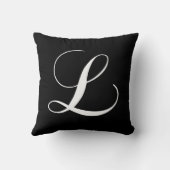 白黒のモノグラムLデザイナーモノグラムのな枕 クッション (裏面)