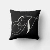 白黒のモノグラムNデザイナーモノグラムのな枕 クッション (裏面)