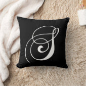 白黒のモノグラムSデザイナーモノグラムのな枕 クッション (ブランケット)