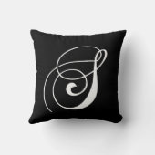 白黒のモノグラムSデザイナーモノグラムのな枕 クッション (裏面)