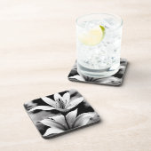 白黒のユリのコスターセット コースター (右側)