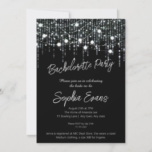 白黒のライつるトバチェロレッテ 招待状 (正面)