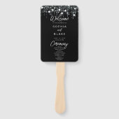 白黒のライつるト結婚式 プログラム ハンドファン (正面)