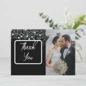 白黒のライぶら下がったト写真 サンキューカード (スタンド正面)