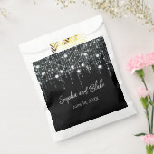 白黒のライぶら下がったト結婚式の引き出物バッグ フェイバーバッグ (封をした状態)