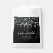 白黒のライぶら下がったト結婚式の引き出物バッグ フェイバーバッグ (正面)