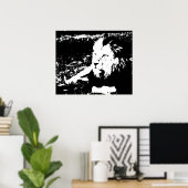 白黒のライオン ポスター (ホームオフィス)