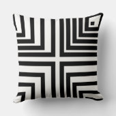 白黒のライトとシャドウパターン – 装飾用クッション クッション (裏面)