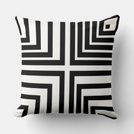 白黒のライトとシャドウパターン – 装飾用クッション クッション