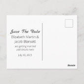 白黒のラインアート日付の保存 ポストカード (裏面)