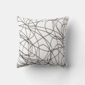 白黒のラインアート クッション (裏面)