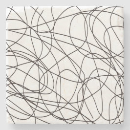 白黒のラインアート ストーンコースター