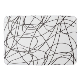 白黒のラインアート バスマット