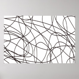 白黒のラインアート ポスター