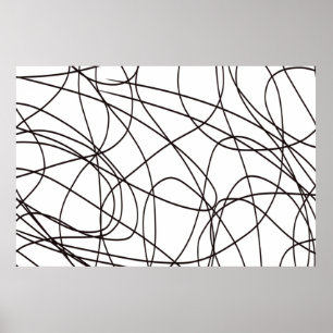 白黒のラインアート ポスター