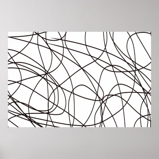 白黒のラインアート ポスター (正面)