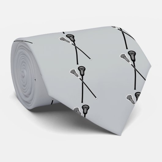 白黒のラクロスの棒 ネクタイ (ロール)