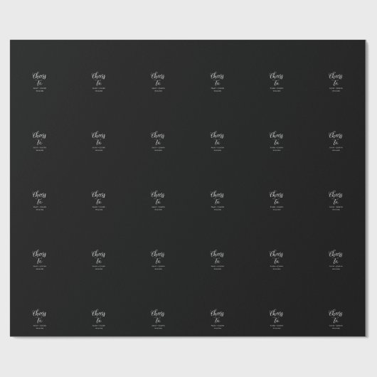 白黒のラッピング結婚紙カスタマイズ ラッピングペーパー (フラット)