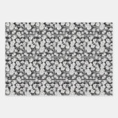 白黒のラッ結婚ピング紙 ラッピングペーパーシート (正面2)