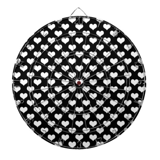 白黒のラブハート ダーツボード (正面)