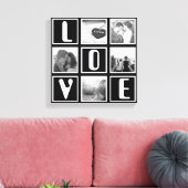 白黒のラブフォトコラージュ キャンバスプリント (インサイチュ (リビング))