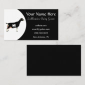 白黒のラマンチャ酪農山羊 名刺 (正面/裏面)