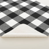 白黒のランバージャックプレイド シェルパブランケット (3/4)