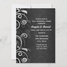 白黒のリハモダンー結婚サルディナー 招待状