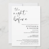 白黒のリハ結婚ーサルディナーの前の夜 招待状 (正面)