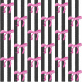 白黒のリボンにピンクのリボンの弓を付ストライプける シール (正面)