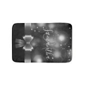 白黒のリボン バスマット (正面)