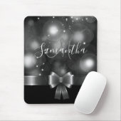 白黒のリボン マウスパッド (マウス)