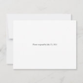 白黒のルビー色の宝石用原石RSVP 出欠カード (裏面)